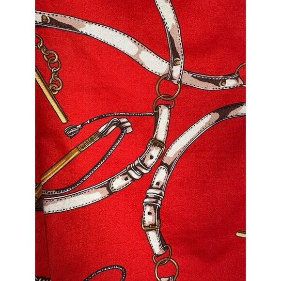 Talbots Red Equestrian Button Up Long Sleeve Top Size 2 Stretch Old Money Preppy - Picture 9 of 9